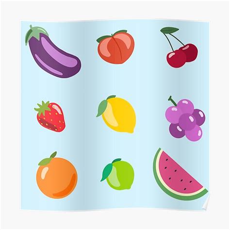 Tutti Frutti Fruit Emoji Poster For Sale By Filosofiastudio Redbubble