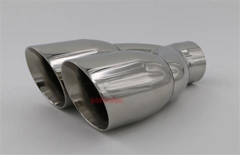 2.5" in 3.5'' out 9.5'' Length Stainless Steel Exhaust Dual Pipe Tip ...