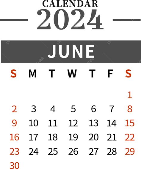 Junio Calendario Simple Negro Png Junio Calendario Png Y