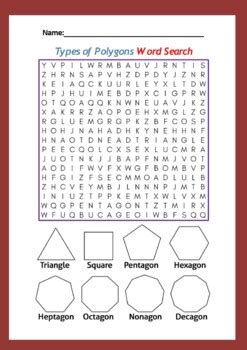 Polygon Word Search Teaching Resources Tpt