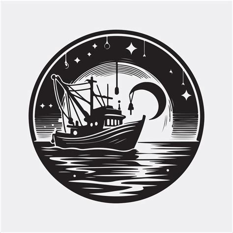 fishing boat icon silhouette art illustration 46523576 Vector Art at ...