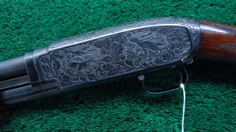 7092 Custom Engraved Winchester Model 12 Takedown Shotgun In 12 Gauge Merz Antique Firearms