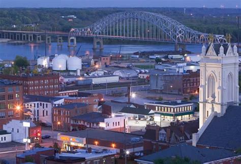 Mississippi River And Town Of Dubuque Iowa Dubuque Is A City In And