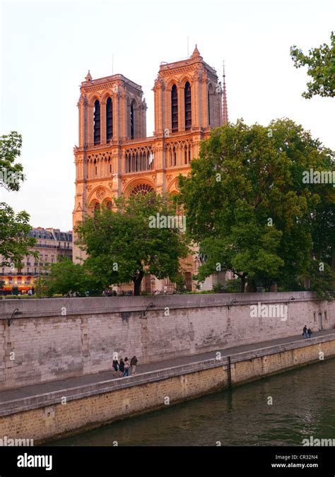 Paris River Seine Notre Dame Cathedral Stock Photo Alamy