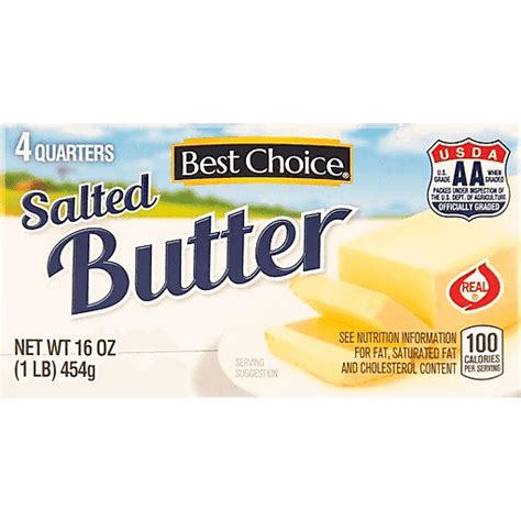 Best Choice Butter Salted Quarters Salted Butter Fairplay Foods