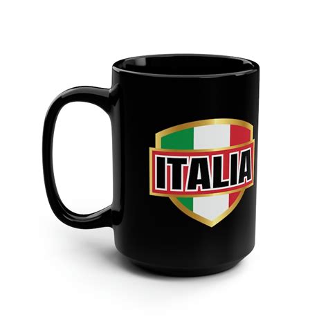 Italian Mug Coffee Mug Italian Flag Italia Black Mug 15oz T For