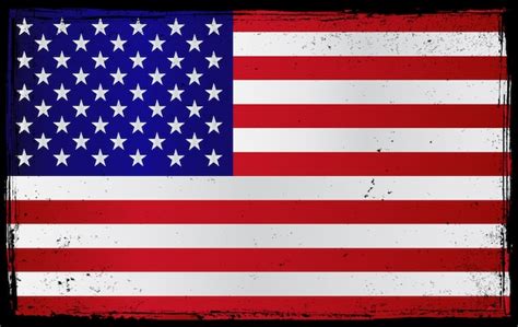 Amerikanische Flagge Im Grunge Stil Premium Vektor