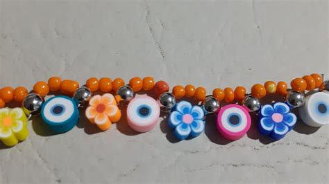 Como Hacer Pulsera Tobillera S Per F Ciles Con Mostacillas Fimo Y