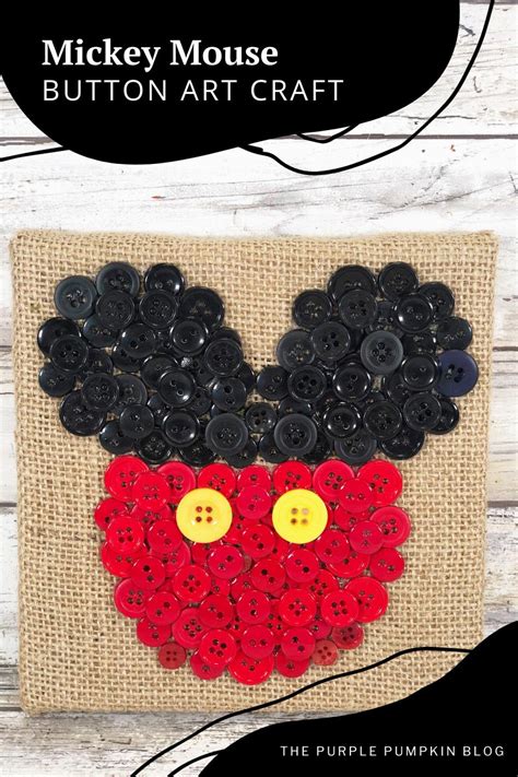 Cute Disney Decor Craft Idea: Mickey and Minnie Button Art Canvases!