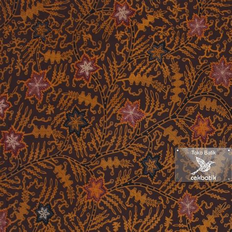 Jual Kain Batik Kualitas Ekspor Motif Batik Bunga Elegan Coklat