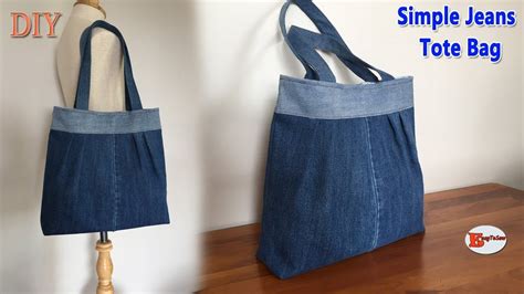 Diy Simple Jeans Tote Bag Jeans Bag Diy Tote Bag Out Of Recycle Old Recycled Jeans Bag