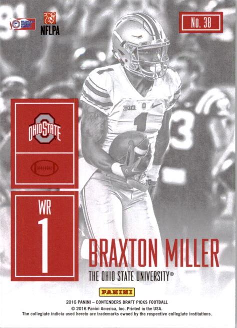 Panini Contenders Draft Picks Game Day Tickets Braxton Miller