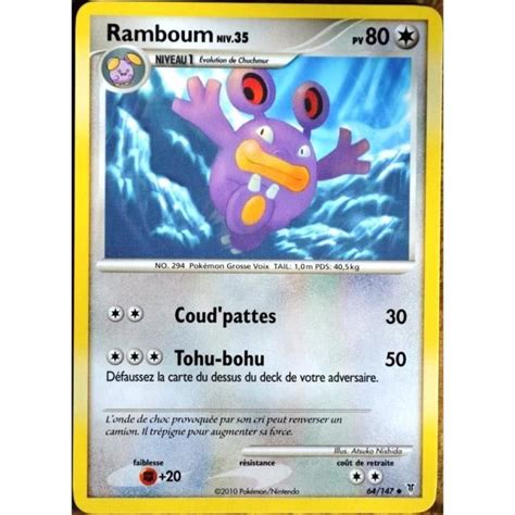 Carte Pokémon 64 147 Ramboum 80 PV Série Platine VS NEUF FR Cdiscount