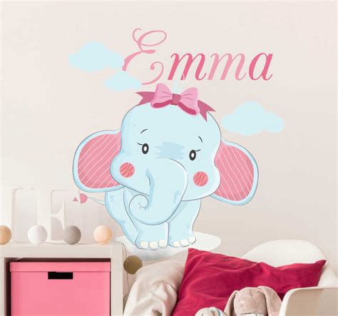 Autocolantes de ilustrações Elefante nome para meninas TenStickers