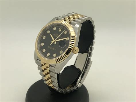 Rolex Datejust Black Diamond Dial Jubilee