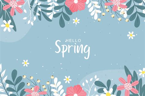 Beautiful Spring Background With Hand Drawn Flowers 20533015 Vector Art