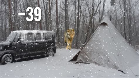 Days Solo Winter Camping Deep Snow No Tent Below C Heavy