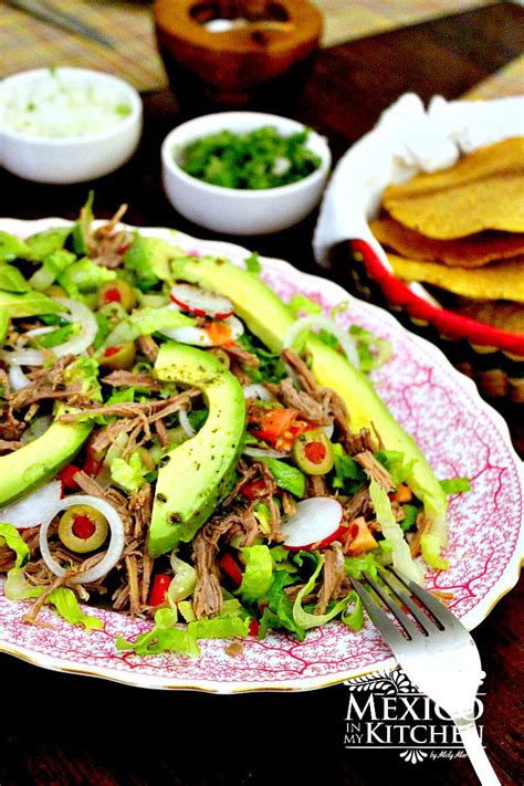 Salpicon Shredded Beef Mexican Salad Traditional Homestyle Mexican