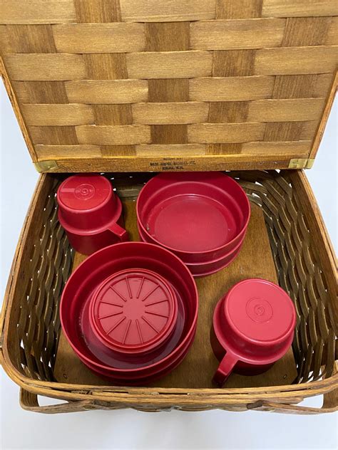 ON SALE Original Vintage West Rindge Pie Basket WITH Pie Table Red