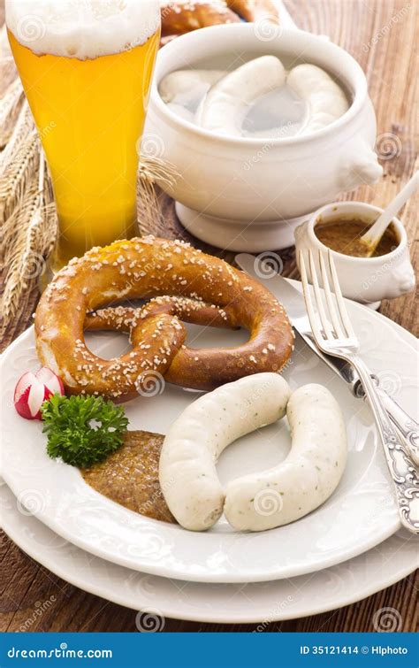 Bavarian White Sausage Breakfast Stock Photo Image Of Bier Munich