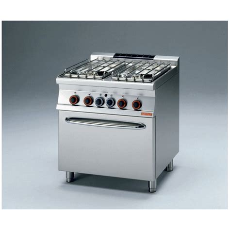 Piano De Cuisson Professionnel 4 Feux Gaz Four GN 2 1 GAZ