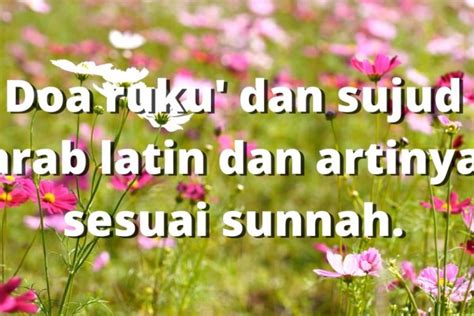 Doa Ruku Dan Sujud Arab Latin Dan Artinya Sesuai Sunnah Nano Studio