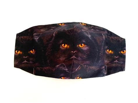 3 Layer Cat Face Mask Halloween Cat Mask With Filter Pocket - Etsy