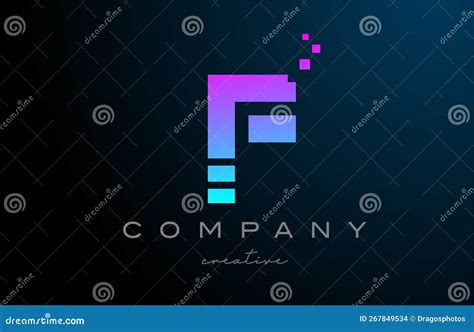 Pink Blue Dots F Alphabet Letter Logo Icon Design Template Design For