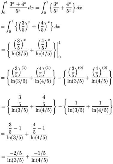Integrals of Exponential and Logarithmic Functions - Web Formulas