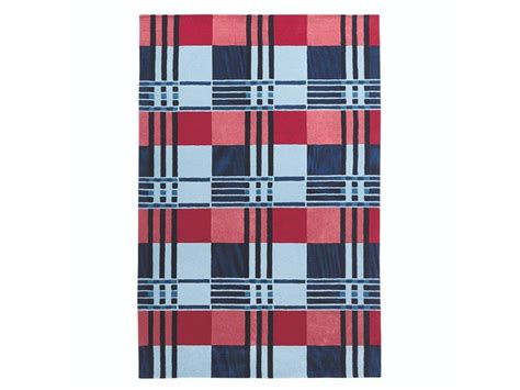 Rectangular Wool Rug With Geometric Shapes TARTAN By Toulemonde Bochart