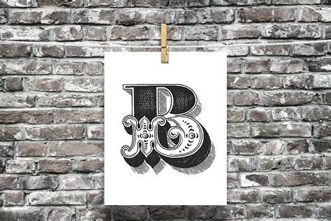 Antique Letter B Vintage Printable 8x10 Portrait Pdf  Etsy