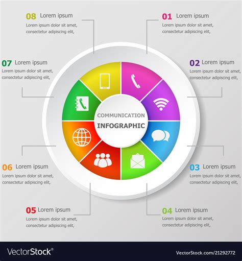 Infographic design template with communication Vector Image