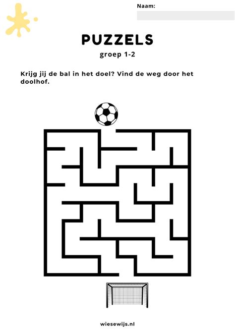 Werkblad Puzzels Groep Doolhof Thema Sport Wiesewijs