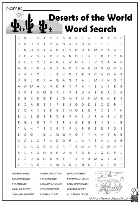 World Map Word Search