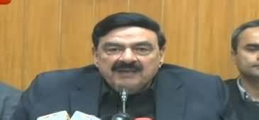 Minister For Railways Sheikh Rasheed Ahmad Press Conference Th