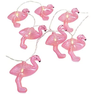 8 LED Light Up Pink Flamingo Party String Lights Lakeland