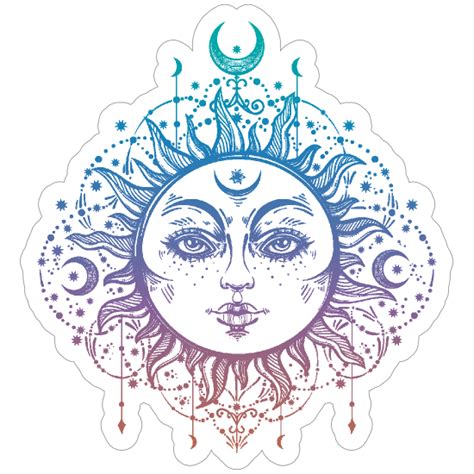 Boho Moon Goddess Sticker 50 Color Options