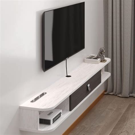 Tag Re Tv Flottante En Bois Etagere Tv Murale Meuble Tv Suspendu Bois