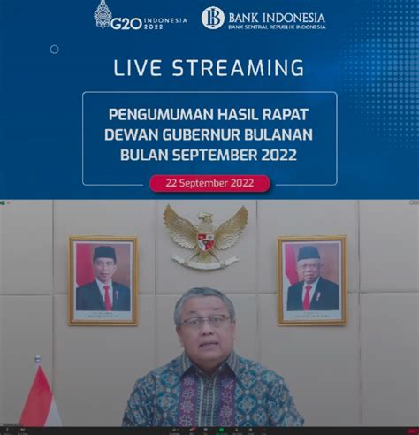 Gubernur Bank Indonesia RDG Putuskan Naikkan Suku Bunga 50 Bps Jadi 4