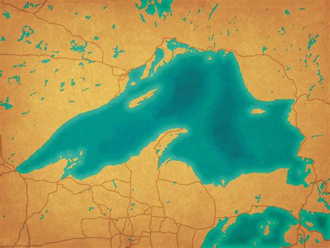 Lake Superior Map Art - City Prints