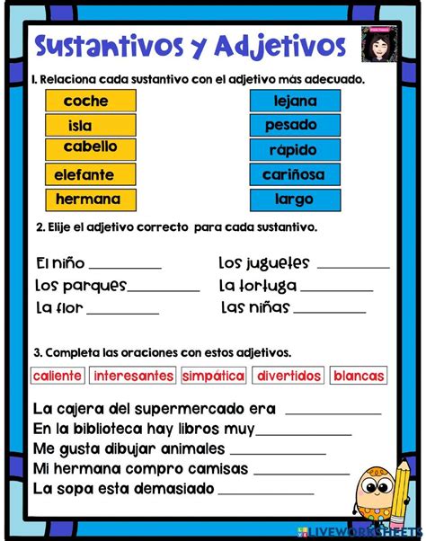 Sustantivos Y Adjetivos Online Pdf Activity For Segundo De Primaria