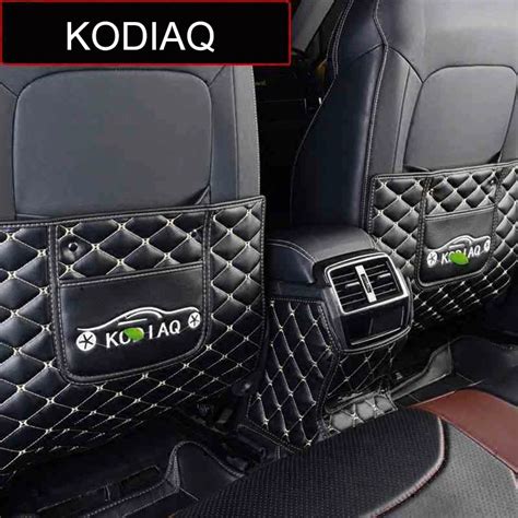 QHCP Car Seat Anti Kick Pad PU Leather 3Pcs Set Seat Armrest Cover Anti