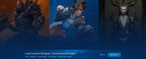 Blizzard Entertainment Hiring For Unannounced Aaa Multiplayer Project