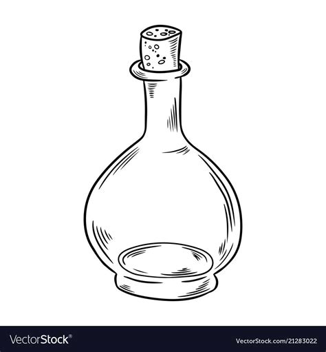 Drawing Clipart Drawing Templates Glass Bottles With Corks Empty