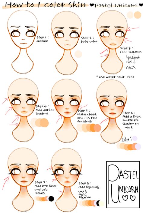 Skin Tutorial Pastel Unicorn Illustrations MediBang Digital