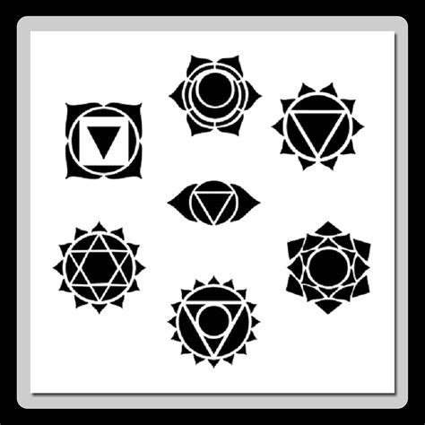 12 X 12 Inch 7 In 1 Chakra Symbols Stencil Crown Third Eye Throat