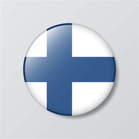 Glossy Button Circle Shaped Illustration Of Finland Flag 16881351