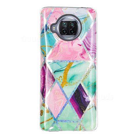 Triangular Marble Painted Galvanized Electroplating Soft Phone Case