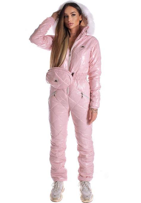 Pink Shiny Ski Suit For Women Schneeoverall Skianzug Anzug