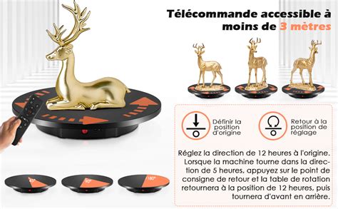 Aomdom Table Tournante Rotative électrique 100 kg 42 cm Plateau